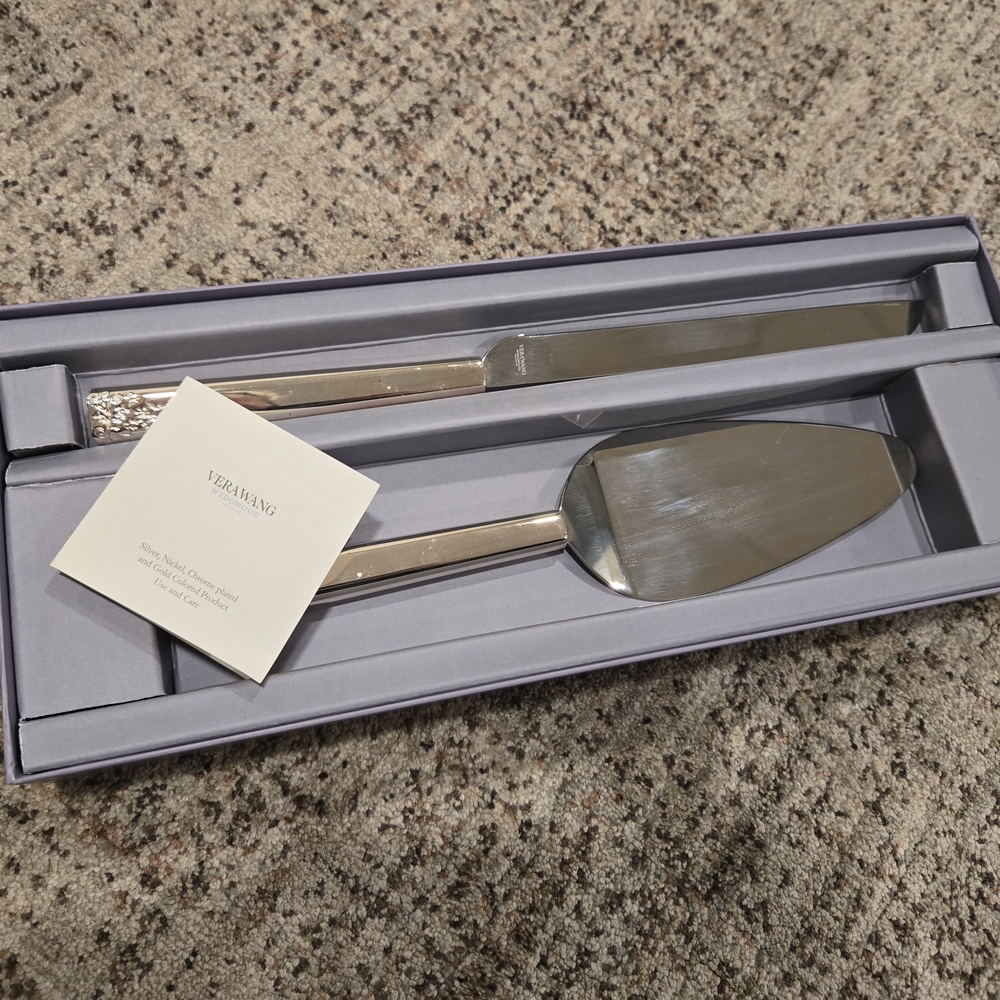 Vera Wang Silver Cake Knife and Server Set